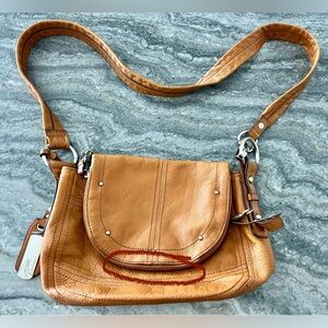 B Makowsky camel color crossbody bag
